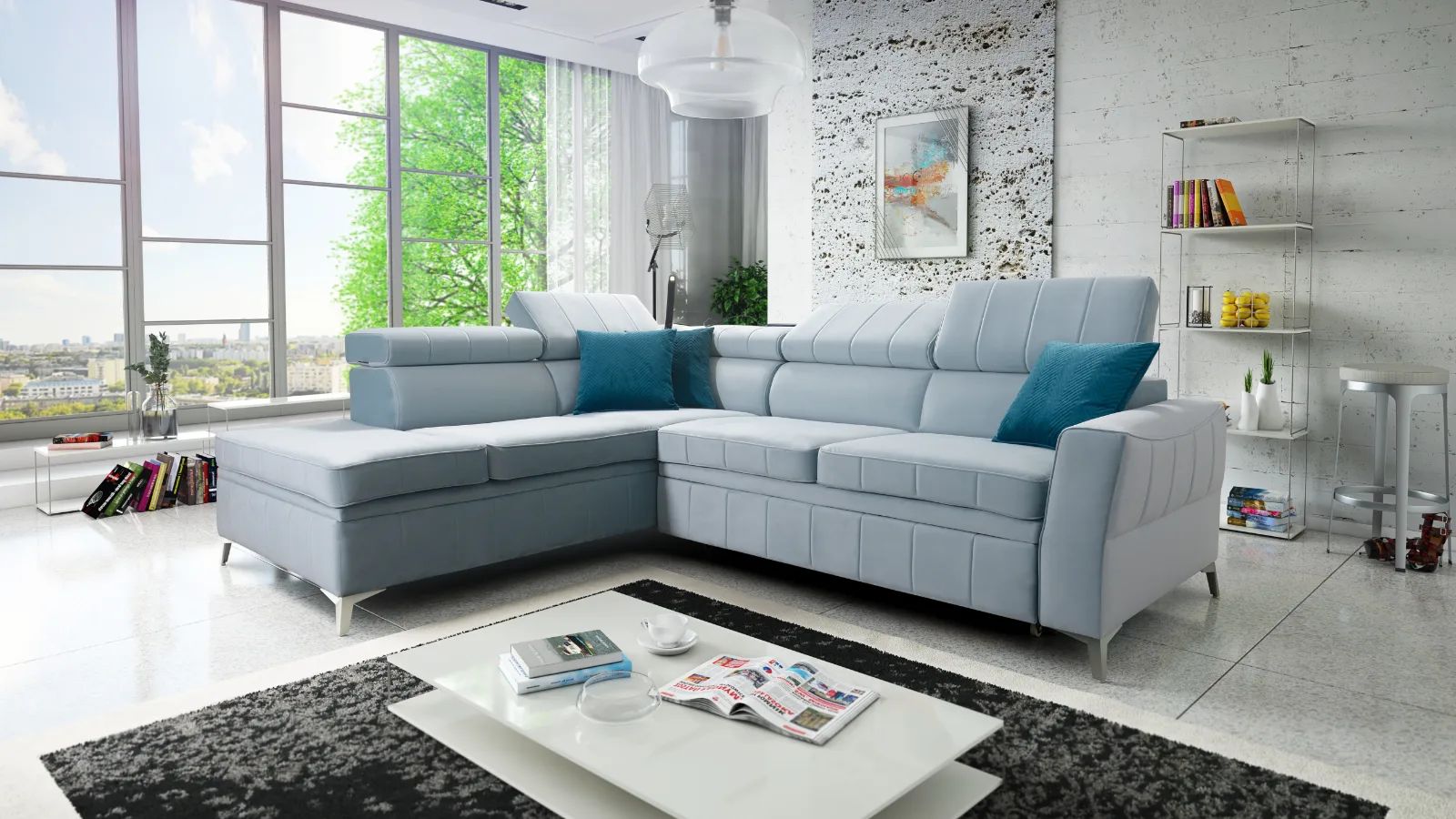 Bart III Corner Sofa Bed, Lava Corners Ireland