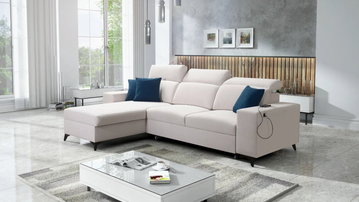 bella small corner sofa bed cream
