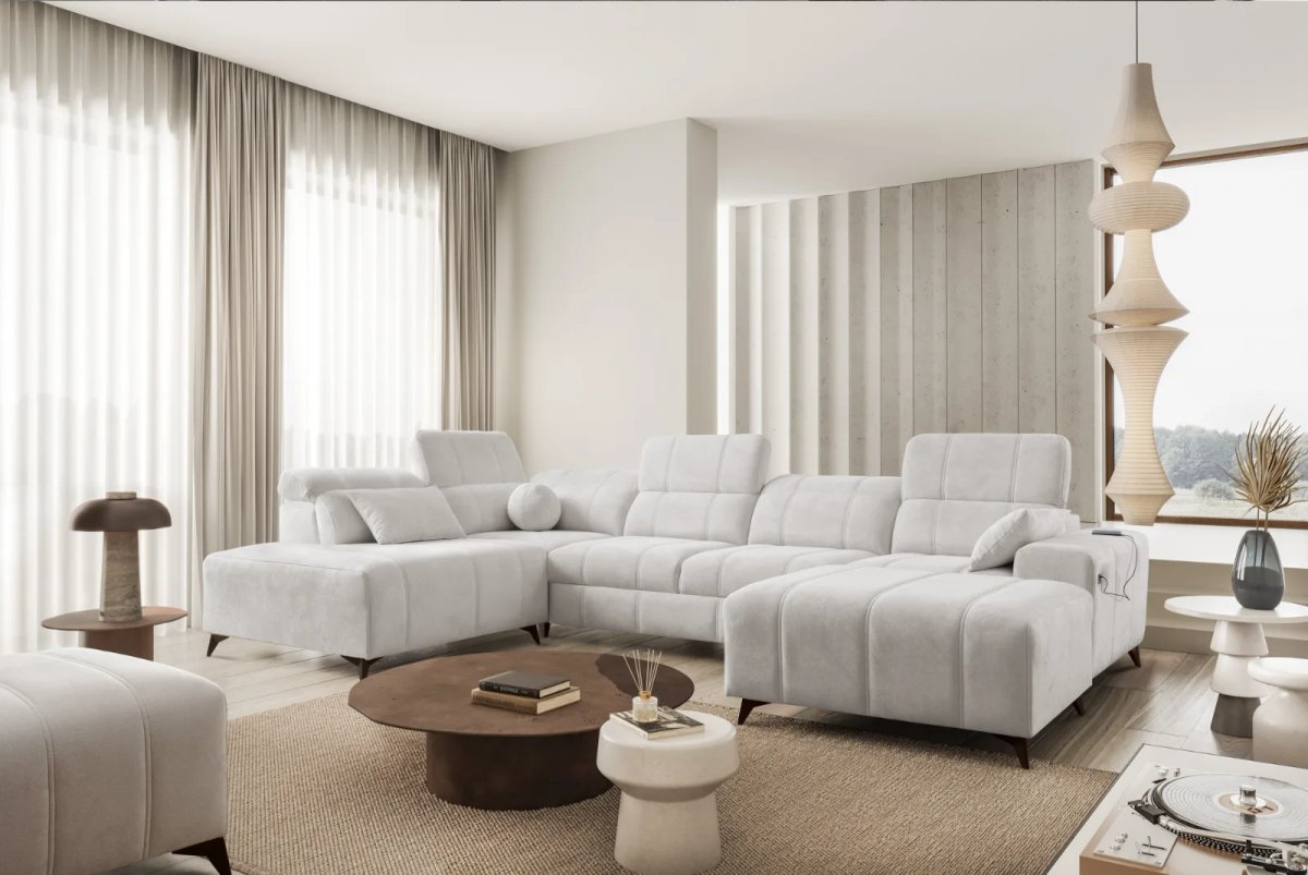 Dalia VI U Shape Sofa Bed, in Spring 1104, Lava Corners Ireland