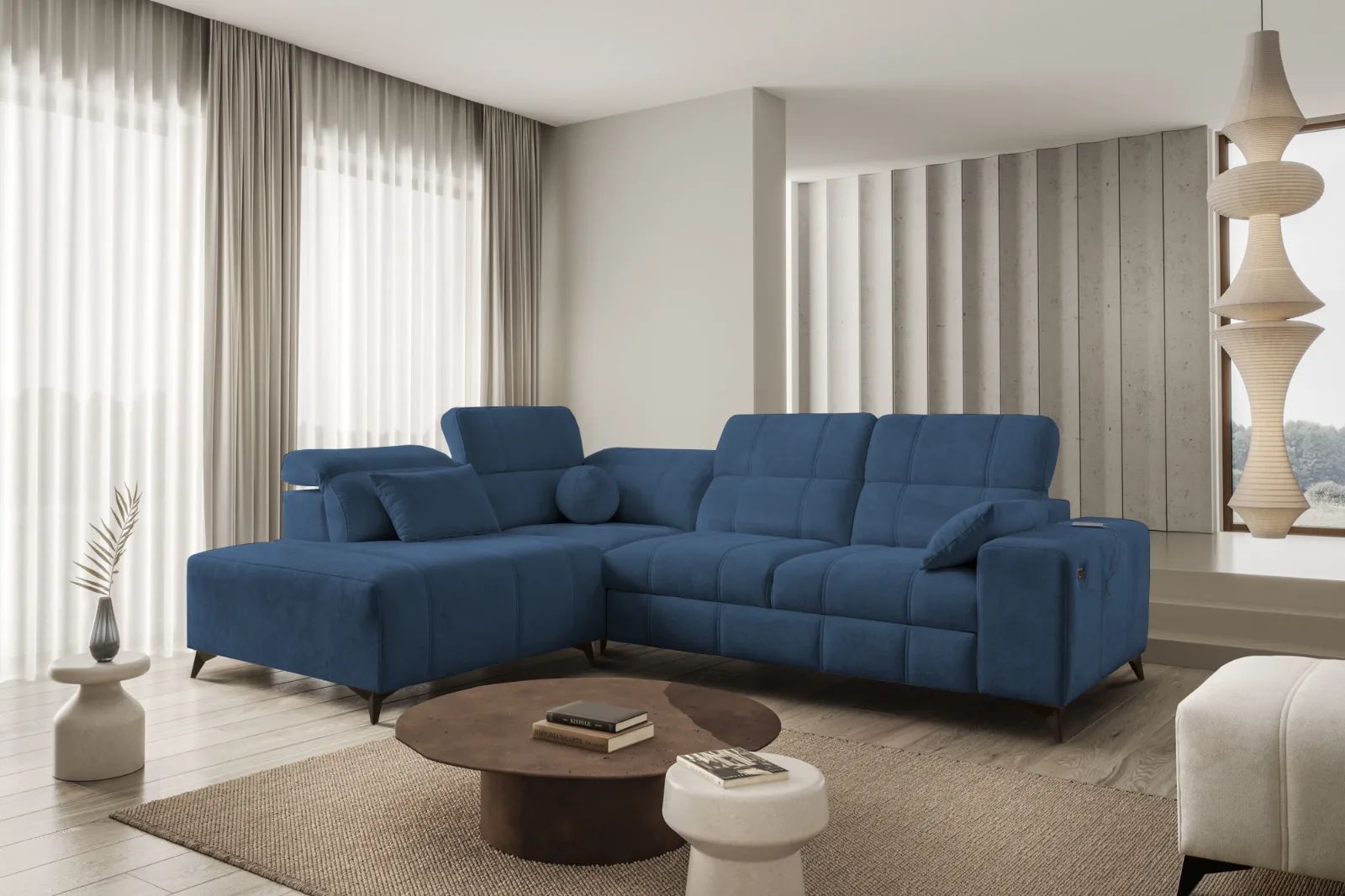 Dalia VII 3 Seater Corner Sofa Bed, in Spring 1104, Lava Corners Ireland