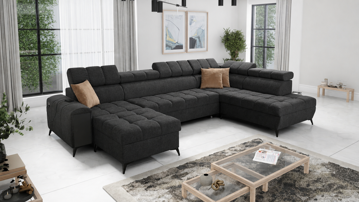 Geneva VI U Shape Sofa Bed Ireland — Free Delivery — Lava Corners, shown in Primo 96