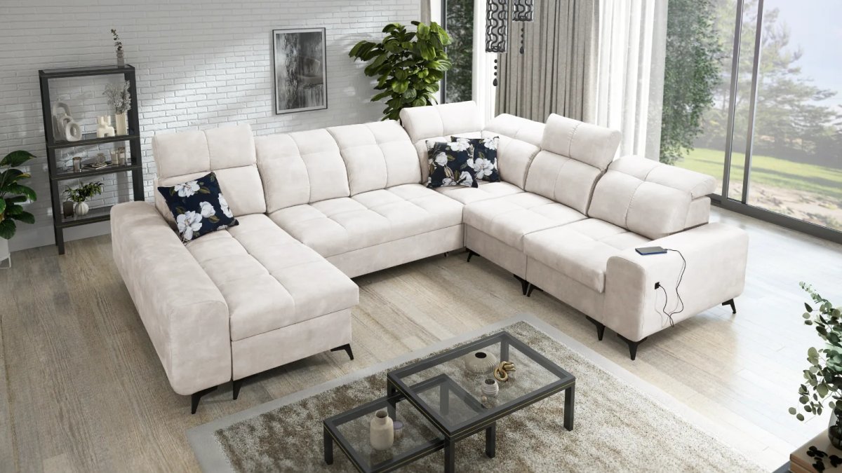 Grace VIII U Shape Sofa Bed, in Wave 1, Lava Corners Ireland