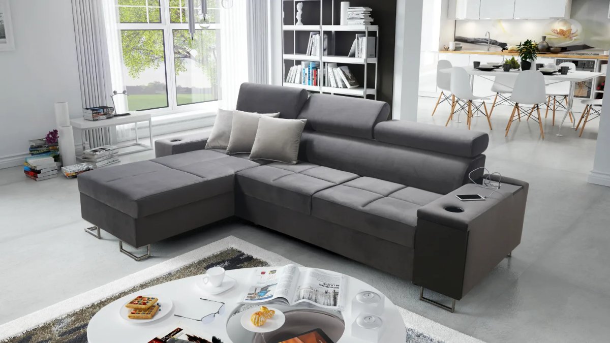 merlin small corner sofa bed, shown in Primo 05