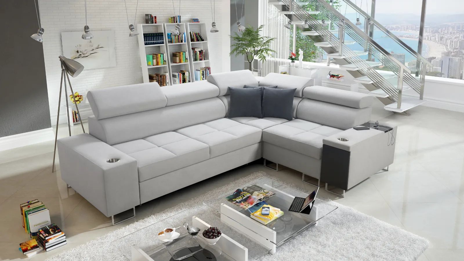merlin ii corner sofa bed, shown in Primo 05