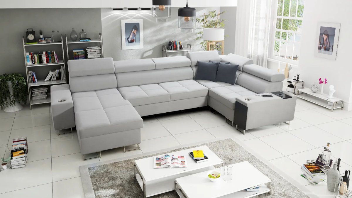 merlin iv u shape sofa bed, shown in Primo 05
