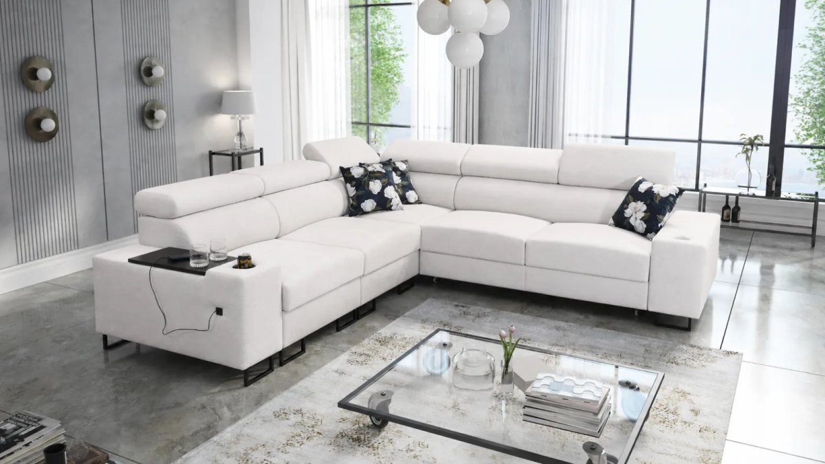 milan iii l shape sofa bed, shown in Primo 05