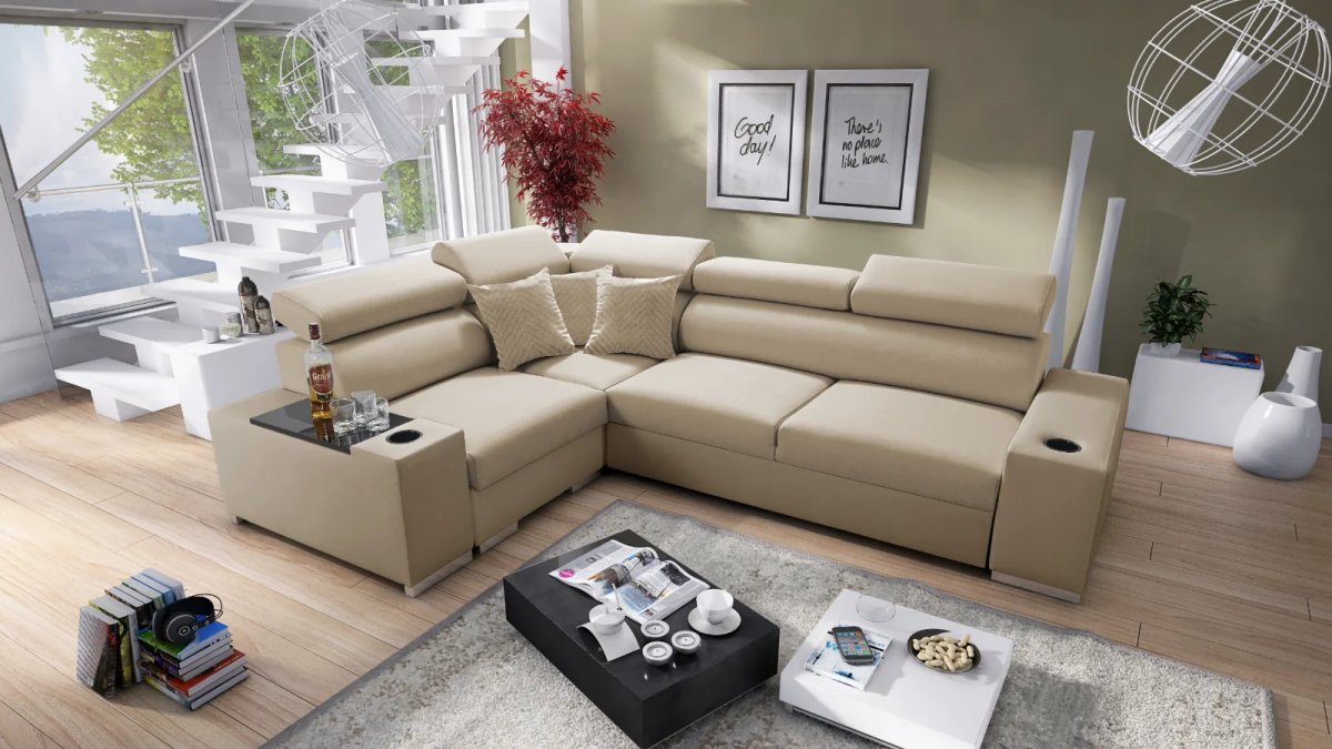 paris ii corner sofa bed, shown in Primo 05