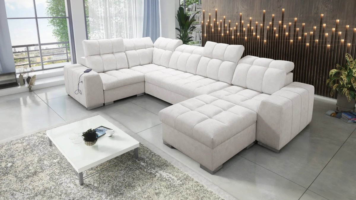 polly iv u shape sofa bed terra 06, shown in Terra 48