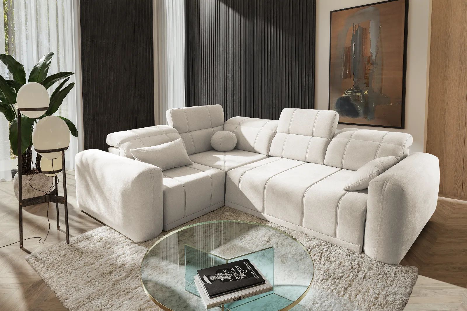 robello ii corner sofa bed wind 02, shown in Wind 28