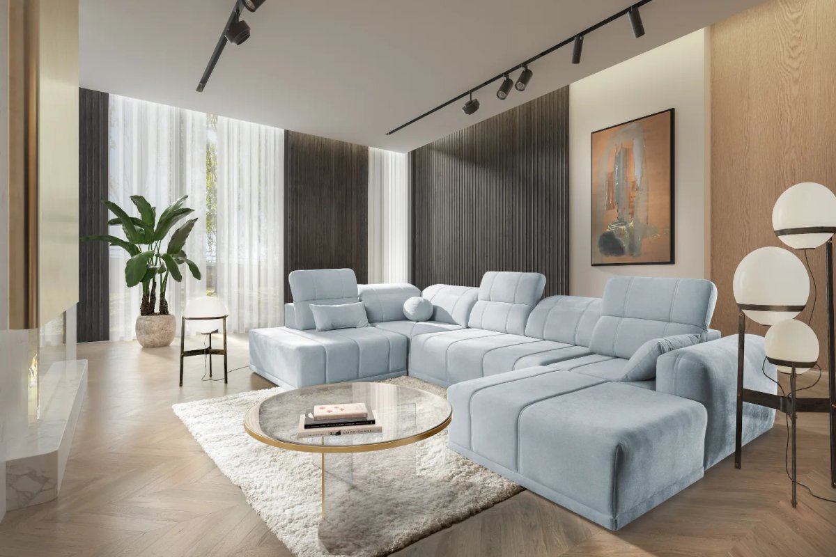 Robello VI U Shape Sofa Bed, in Wind 21, Lava Corners Ireland