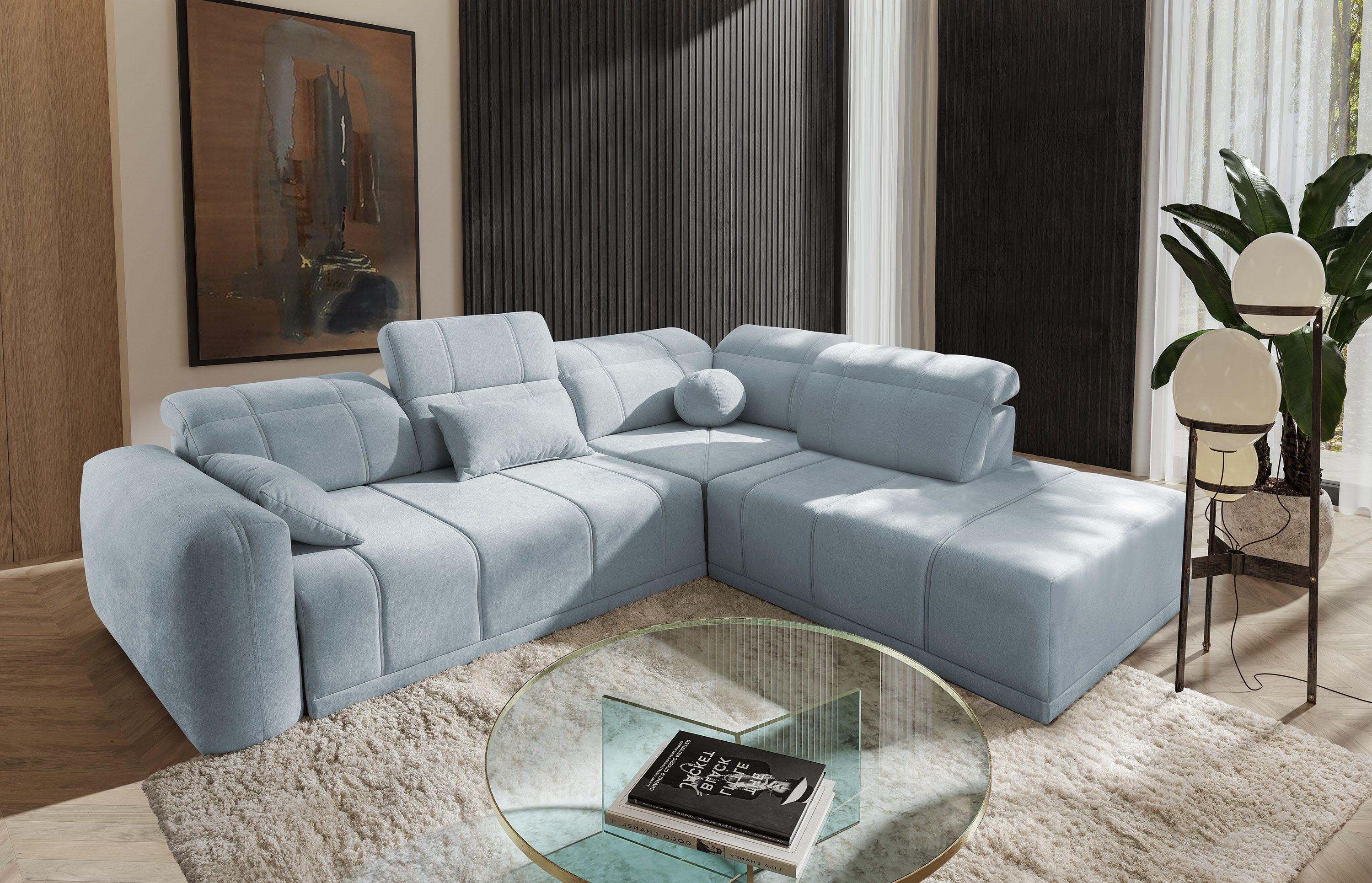 Robello VII Corner Sofa Bed Ireland — Free Delivery — Lava Corners, shown in Wind 28