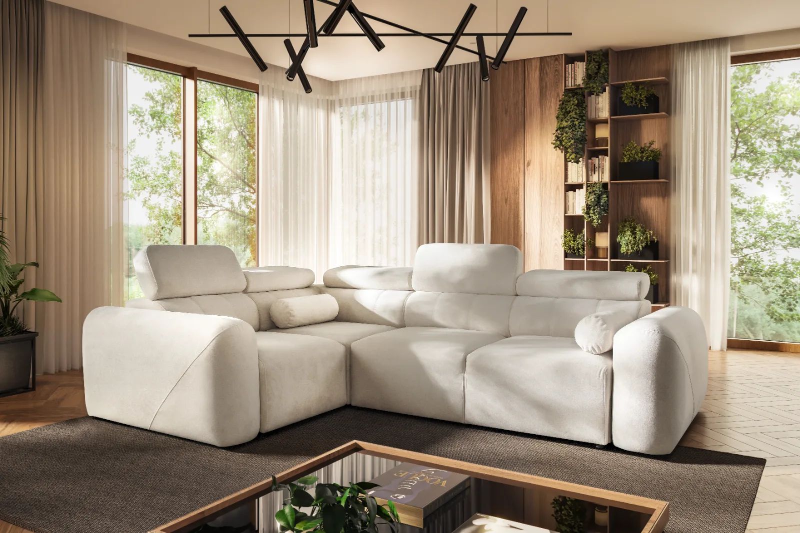 Vouge II Corner Sofa Bed, in Mono 231, Lava Corners Ireland
